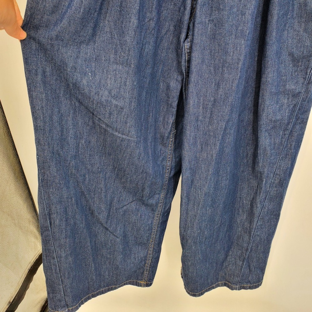 We The Free Free People Franklin Blue Denim Wide Leg Jumpsuit Long Sleeve Small - Picture 5 of 16